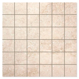 Marmor Mosaik Klinker Rockstone Beige Mat 30x30 (5x5) cm-2